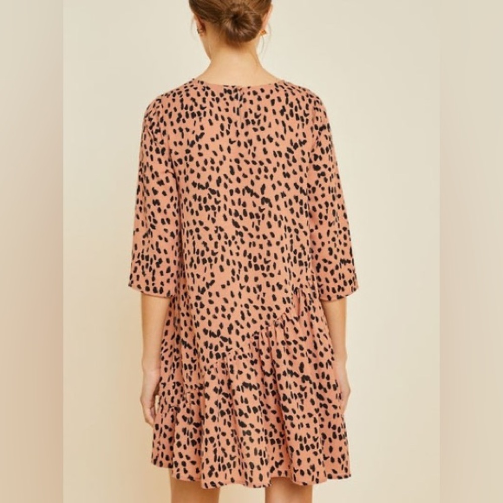 EUC Hayden Los Angeles Andy Asymmetrical Animal Print Swing Dress - Picture 2 of 5